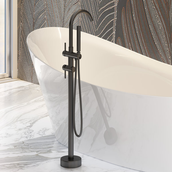 Eridanus Double Handle Floor Mounted Freestanding Clawfoot Tub Faucet